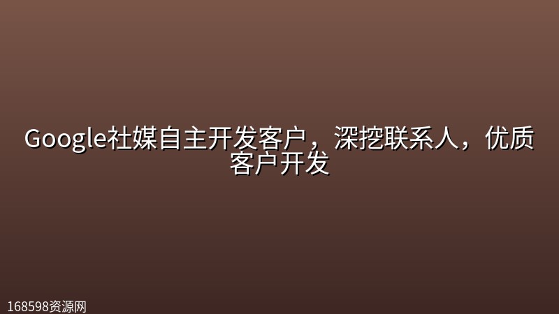 Google社媒自主开发客户，深挖联系人，优质客户开发
