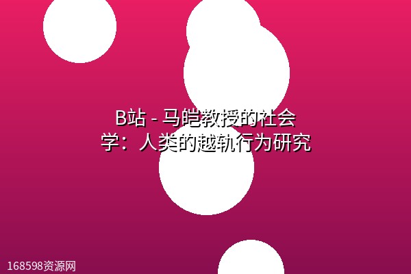 B站 – 马皑教授的社会学：人类的越轨行为研究