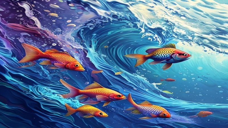 万鱼鱼潮流设计插画 万鱼鱼潮流设计插画封面图