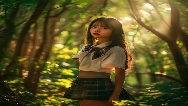 国模李佳《JK森林》写真套图【48M】 国模李佳《JK森林》写真套图【48M】封面图