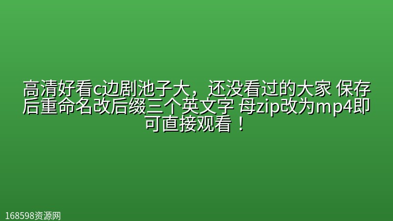 高清好看c边剧【姐夫和小姨子& 在车上】池子大，还没看过的大家 保存后重命名改后缀三个英文字 母zip改为mp4即可直接观看！封面图