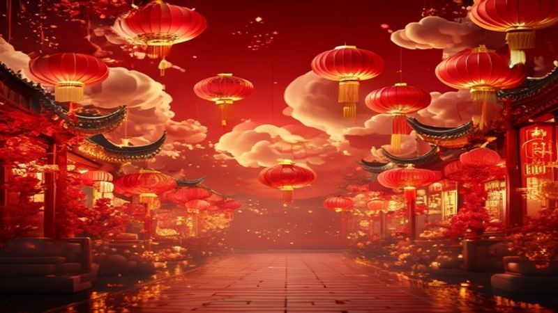 AePeFcp达芬奇模板-中国风喜庆新年祥云灯笼宣传包装片头