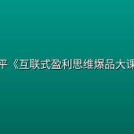 陈平《互联式盈利思维爆品大课》