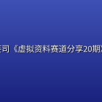 妄司《虚拟资料赛道分享20期》