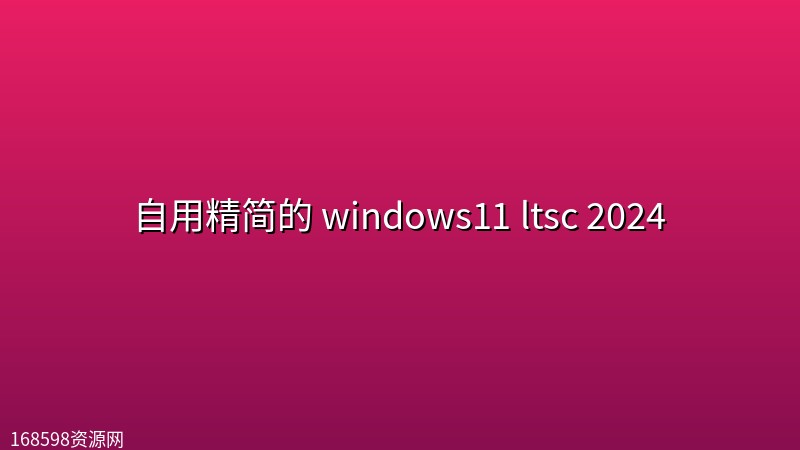 自用精简的 windows11 ltsc 2024 自用精简的 windows11 ltsc 2024封面图