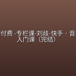 极客时间付费 -专栏课-刘歧-快手 · 音视频技术入门课（完结）