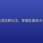闲鱼无货源店群玩法，掌握批量放大利润策略