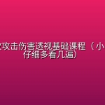 WPE修改攻击伤害透视基础课程（ 小白一定要仔细多看几遍）