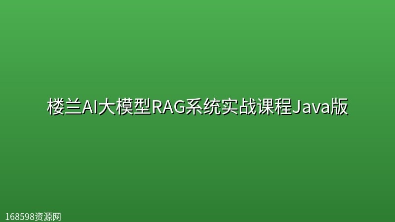 楼兰AI大模型RAG系统实战课程Java版 楼兰AI大模型RAG系统实战课程Java版封面图