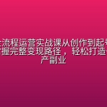 AI漫剧全流程运营实战课从创作到起号一站式教学，掌握完整变现路径 ，轻松打造长期轻资产副业