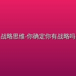 战略思维-你确定你有战略吗