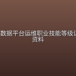 “1+X”大数据平台运维职业技能等级证书中级资料