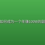 书籍：如何成为一个年赚100W的副业高手