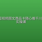 糯米爸·短视频图文商品卡随心推千川全域投流实操课