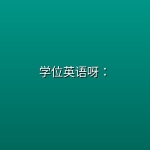 学位英语呀：