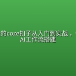 全网最全的coze扣子从入门到实战 ，快速掌握AI工作流搭建
