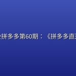 叮当会拼多多第60期：《拼多多直通车》