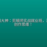 从新手到大神：剪辑师实战就业班，深度培养创作思维！
