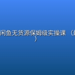 🐟 【闲鱼】2026 闲鱼无货源保姆级实操课 （最新指南）