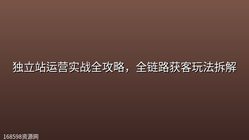 独立站运营实战全攻略,全链路获客玩法拆解 独立站运营实战全攻略,全链路获客玩法拆解封面图