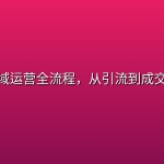最新私域运营全流程，从引流到成交全讲透