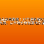 🚢 【跨境电商】外贸选品别再靠猜！27节课拆解B2B与跨境电商，从市场分析到落地实操