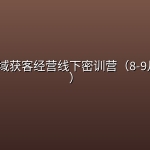 叨叨·全域获客经营线下密训营（8-9月线下课）