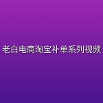 老白电商淘宝补单系列视频